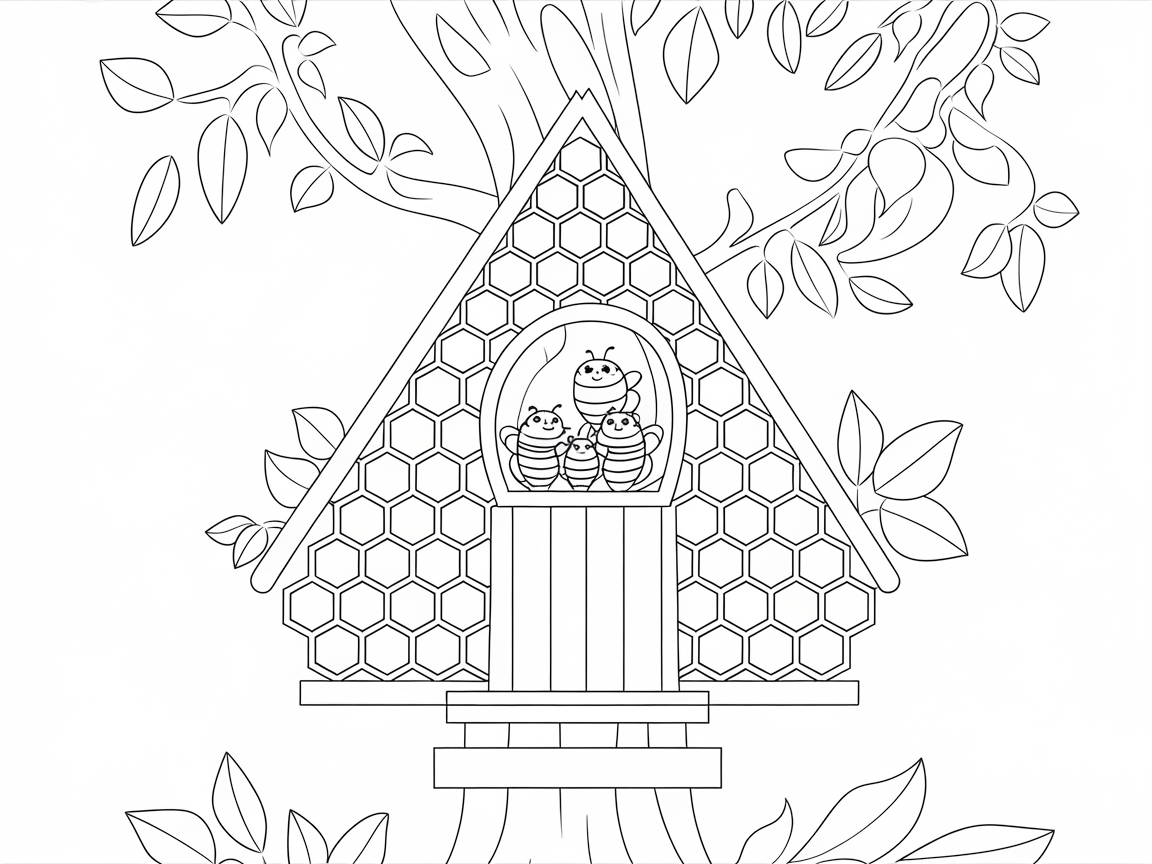 Explore the Cozy Hive with This Charming Bee House