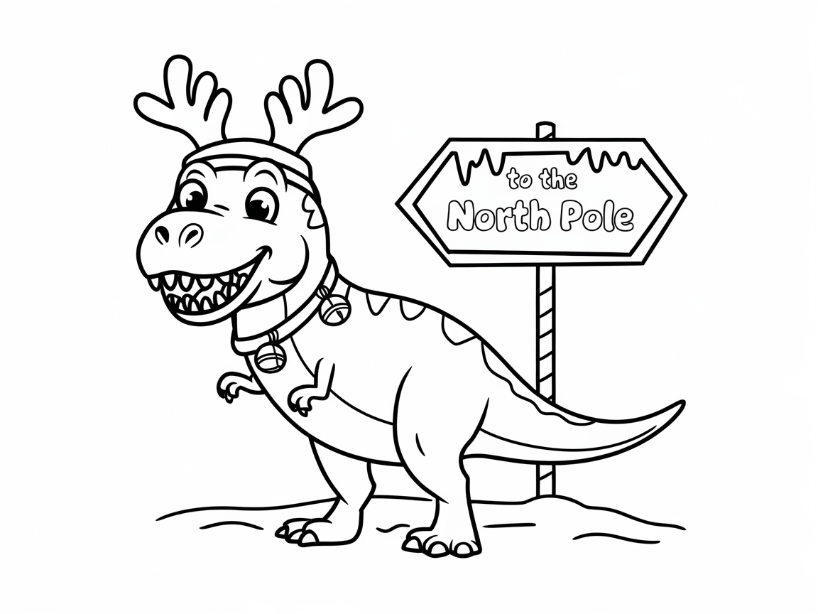 Journey to the North Pole with This Reindeer T-Rex