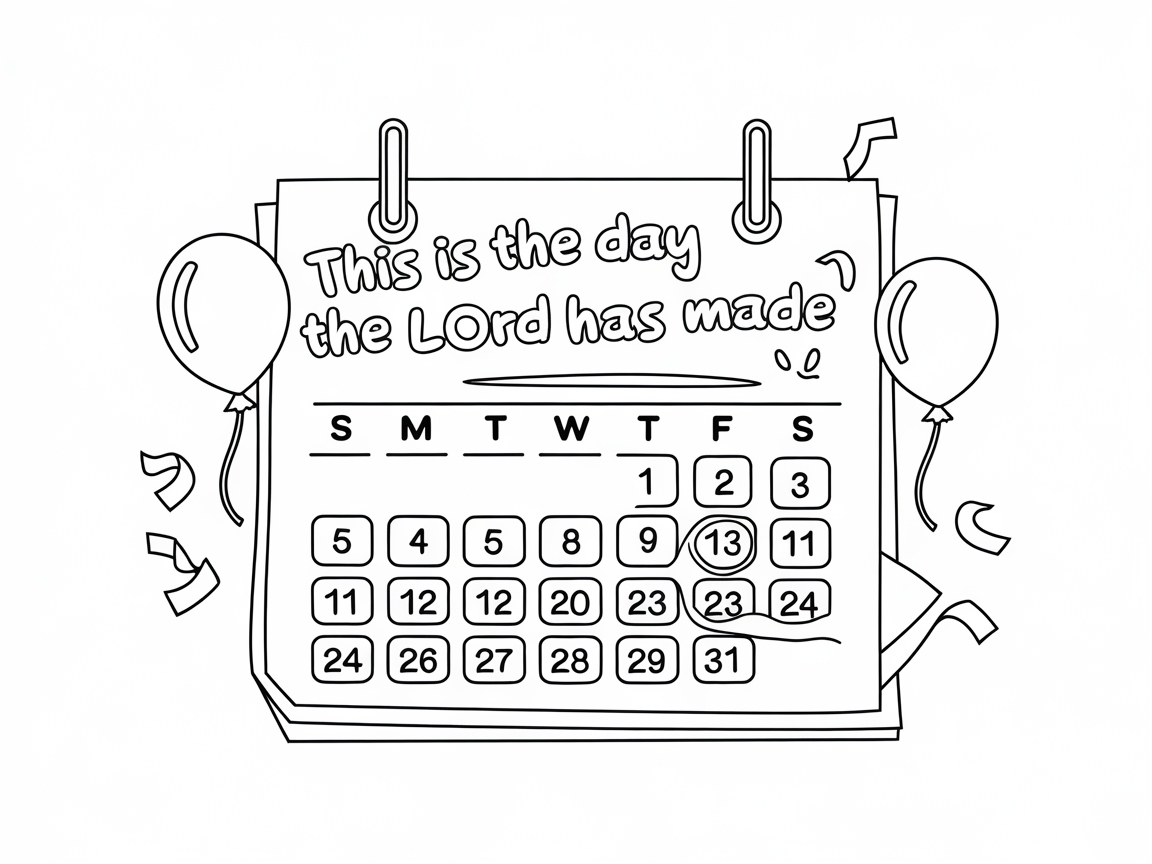 Celebrate the Day: Fun Calendar Coloring Page