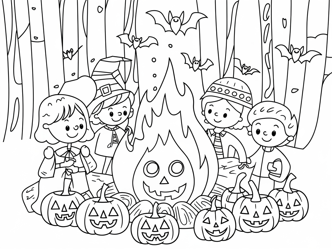 Spooky Fun Around the Halloween Bonfire
