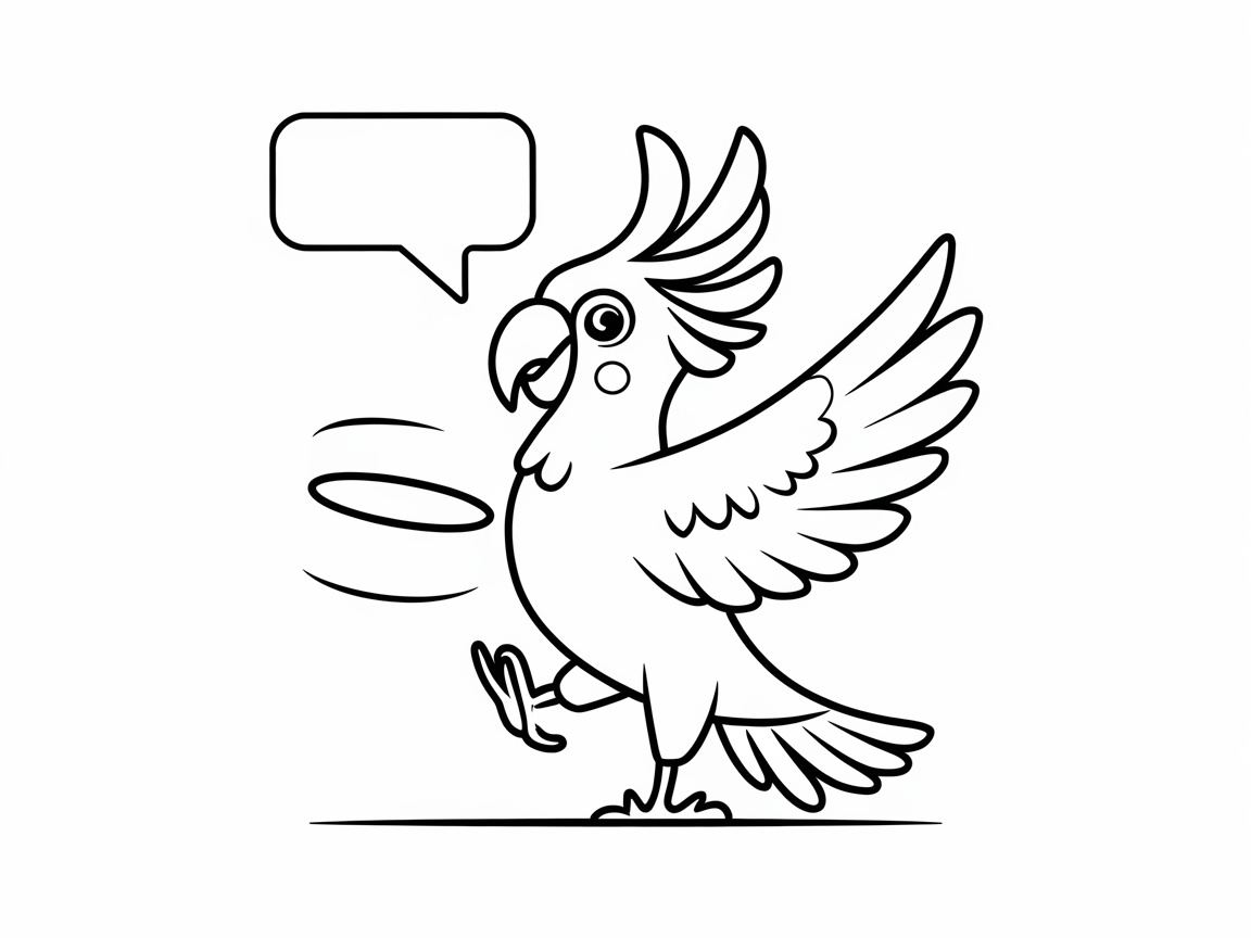 Squawk and Play with This Parrot Frisbee Coloring Page