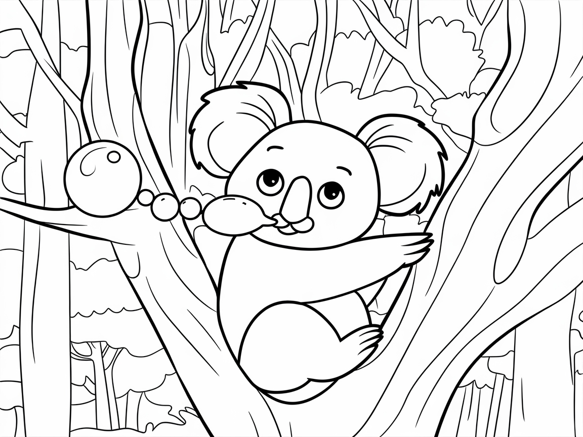 Swing Into Fun with This Koala Bubble Coloring Page
