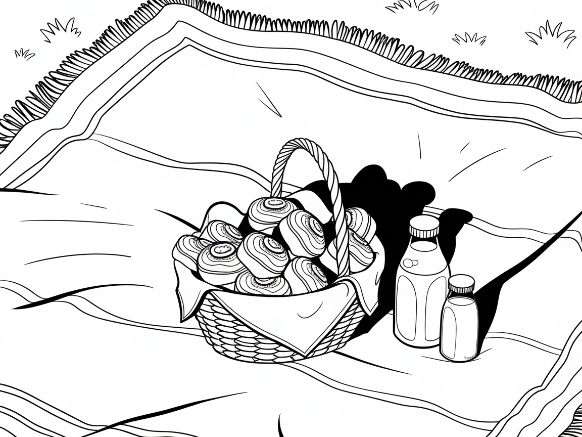 Picnic Blanket Cinnamon Roll Basket Extravaganza