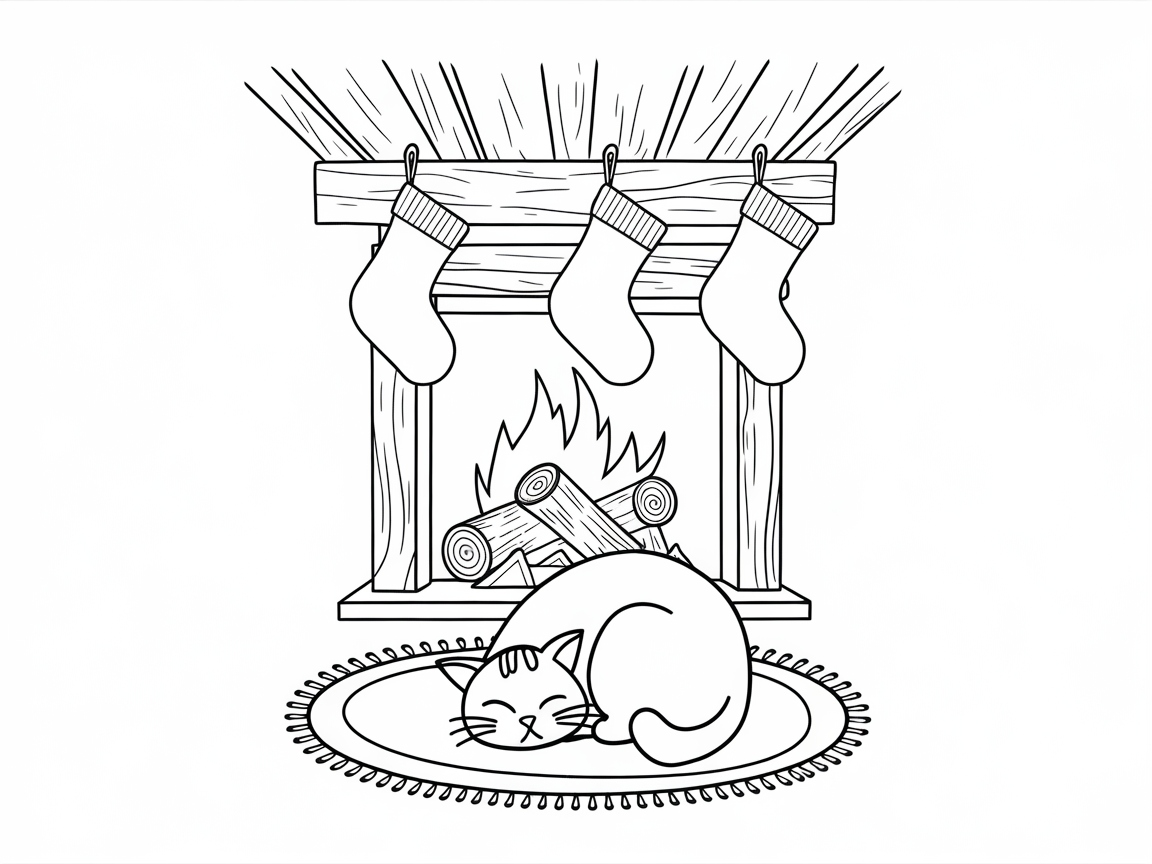 Festive Hearthside Catnap