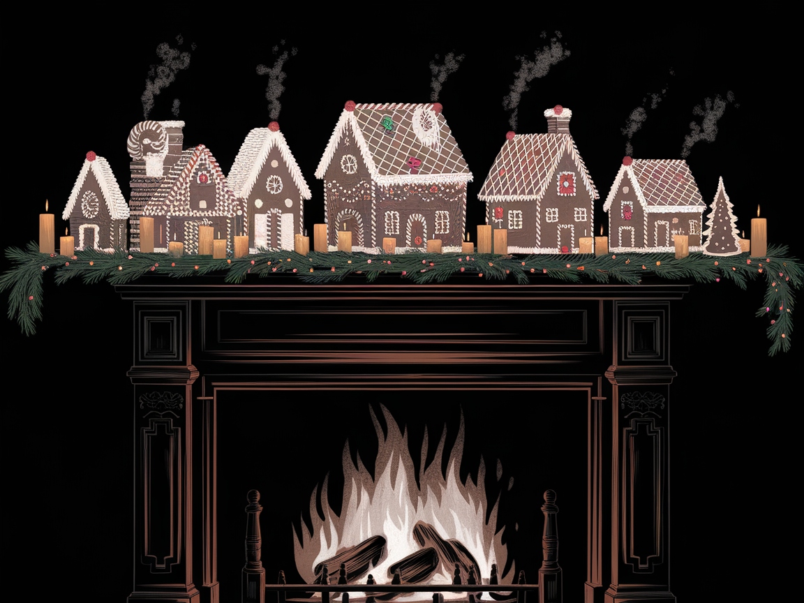 Decorate Your Own Gingerbread Village on the Mantel