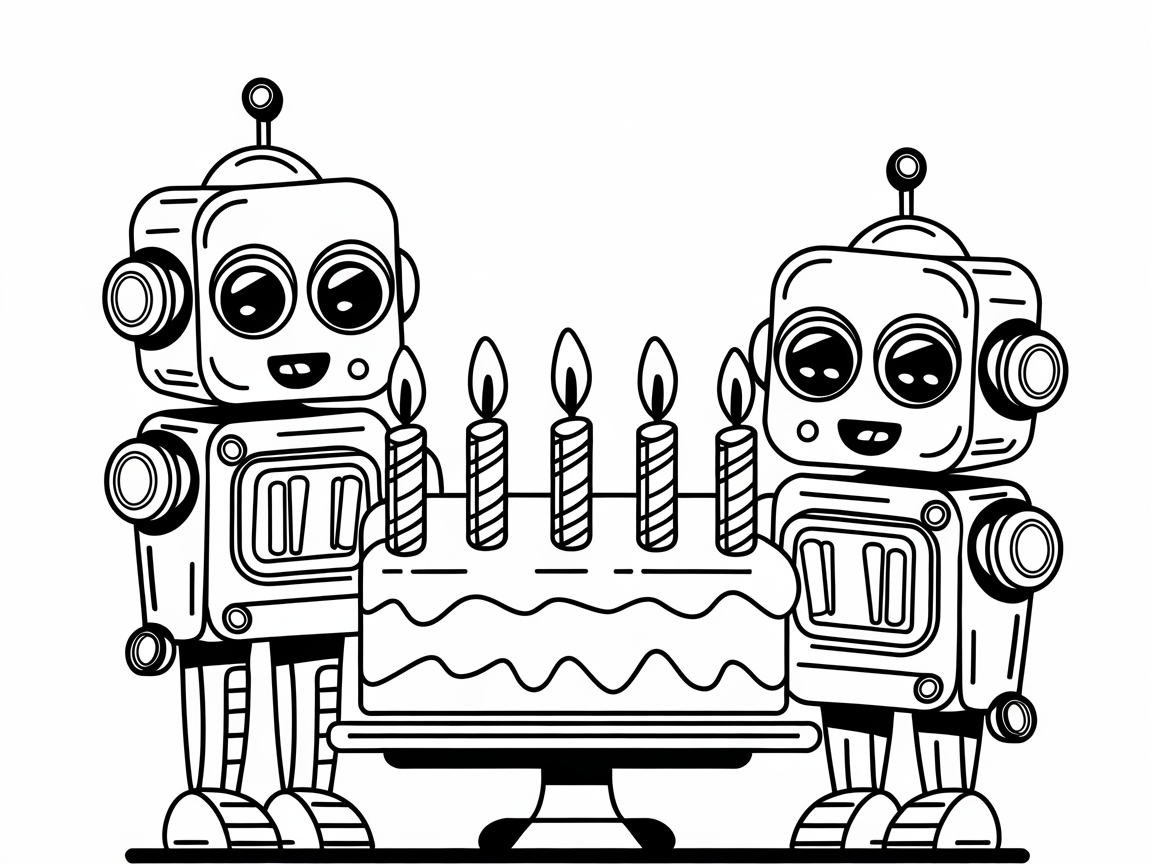 Join the Robot Party With This Adorable Birthday Cake Scene