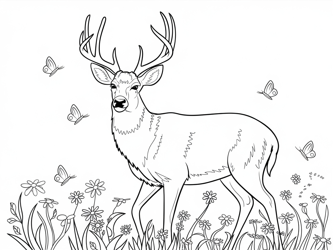Elegant Buck Among Spring Blossoms