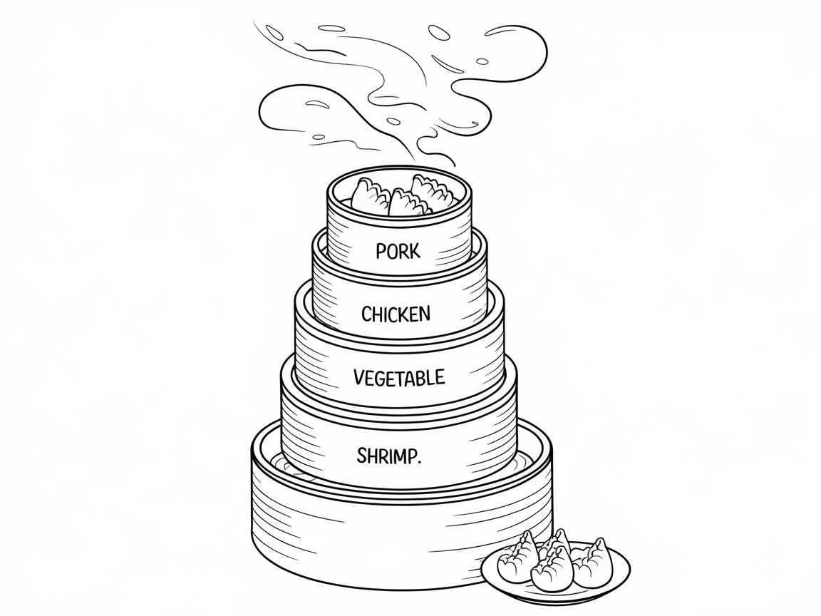 Towering Steamer Basket Coloring Page