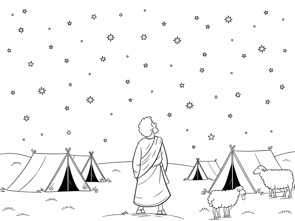 Stargazing with Abraham in a Celestial Scene