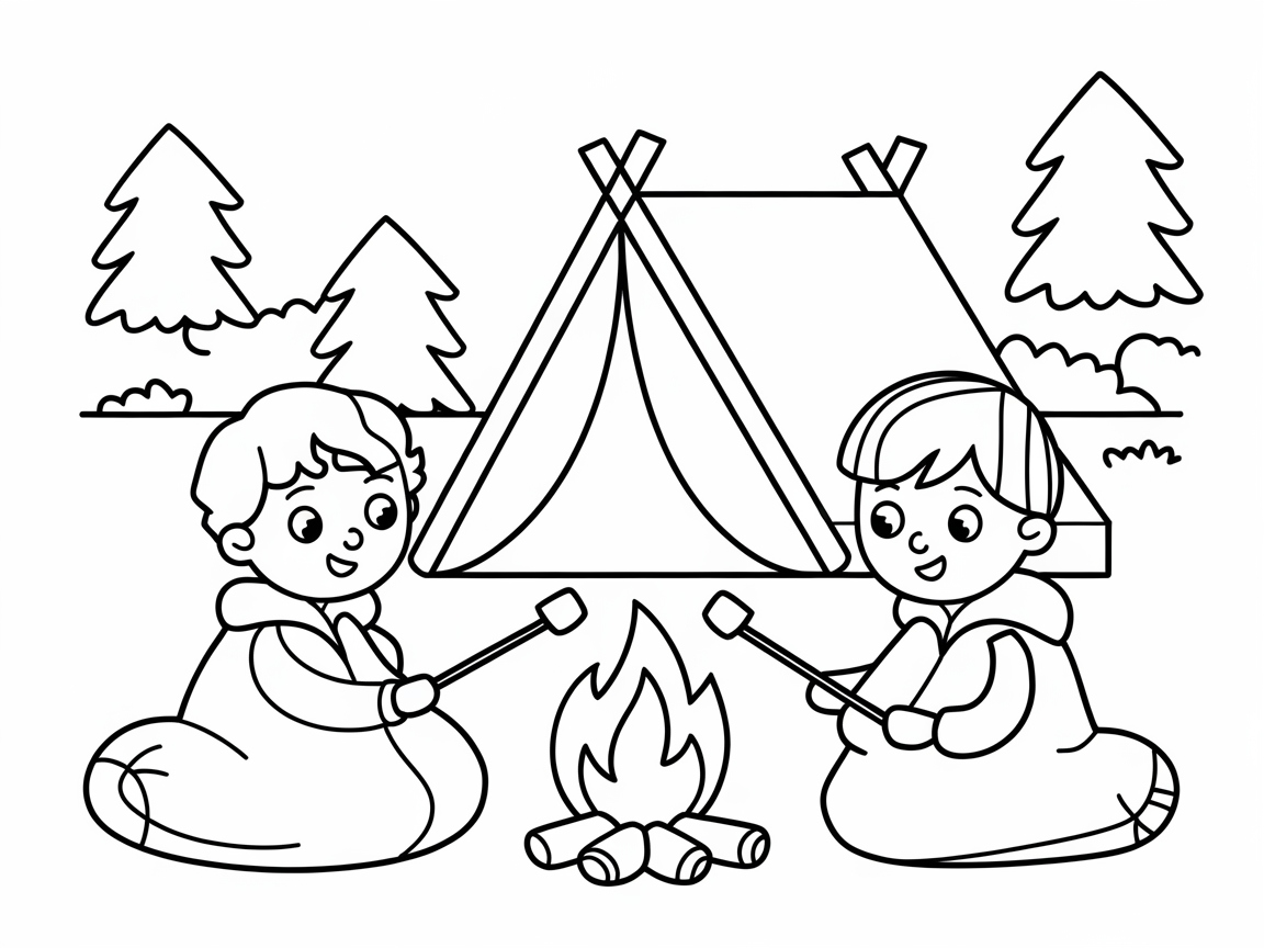 Adventurous Campout with Marshmallow Roasting