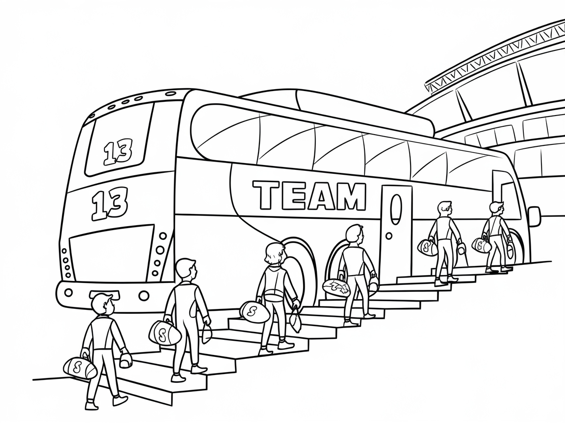 Join the Team with This Exciting Bus Trip Coloring Page