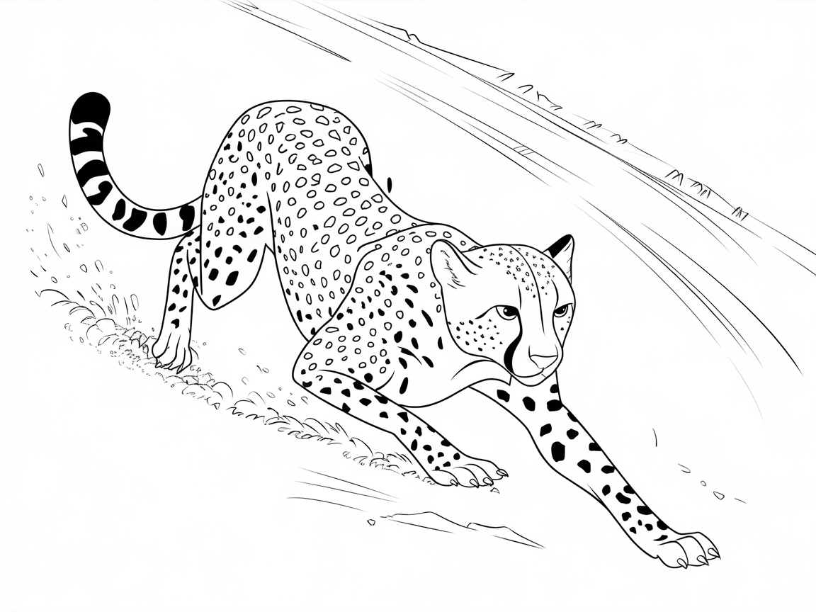 Experience the Stealth in This Sneaky Cheetah Coloring Page