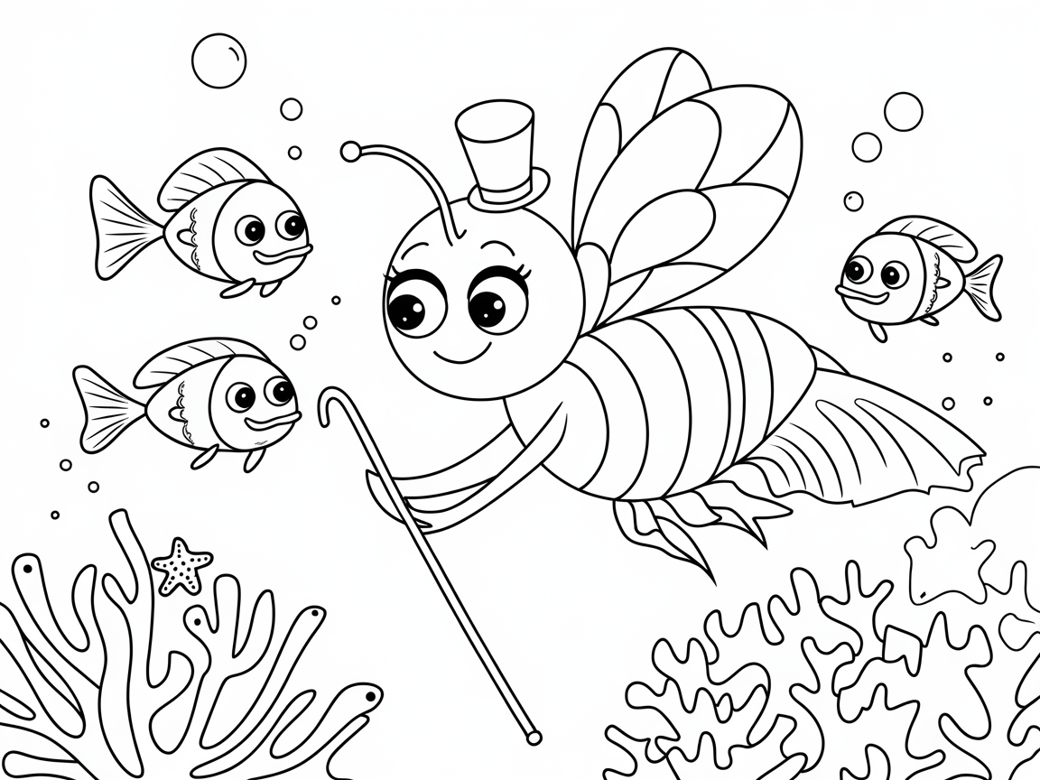 Underwater Adventure with a Top Hat Bee