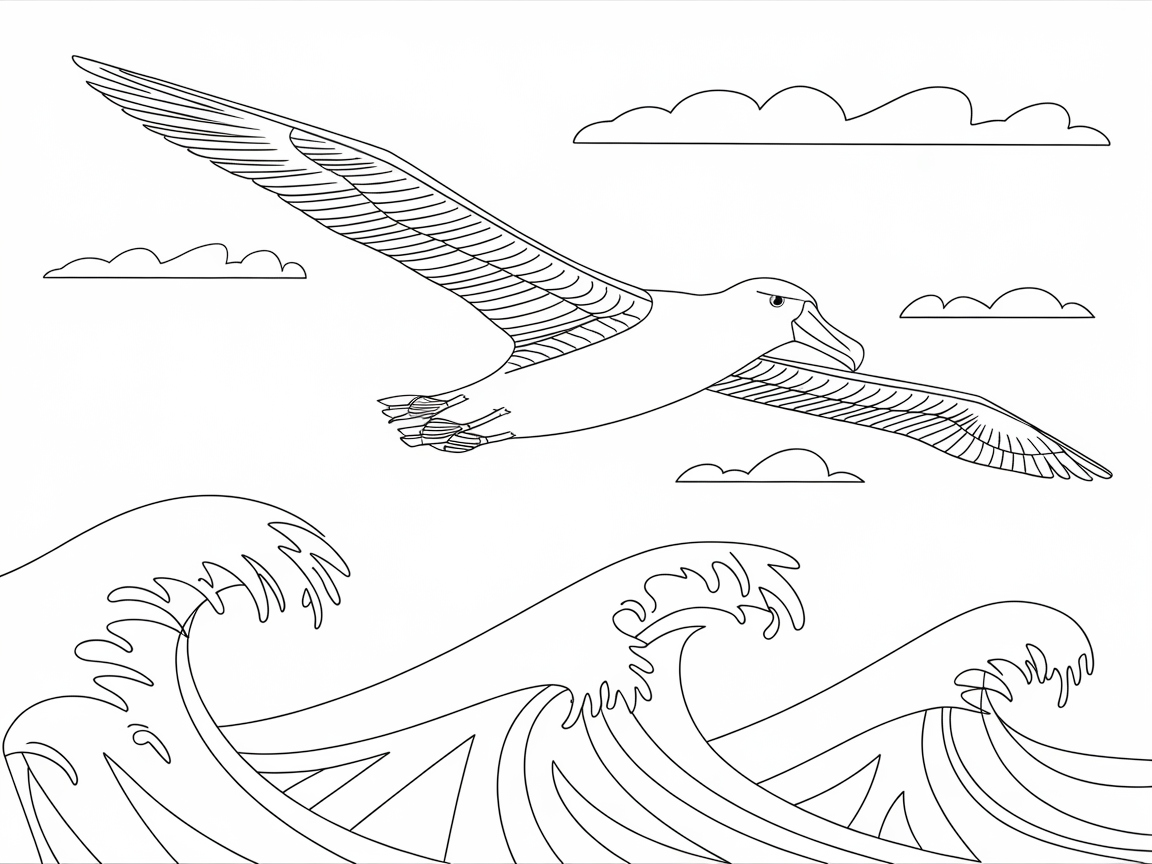 Glide with This Majestic Albatross Over Ocean Waves