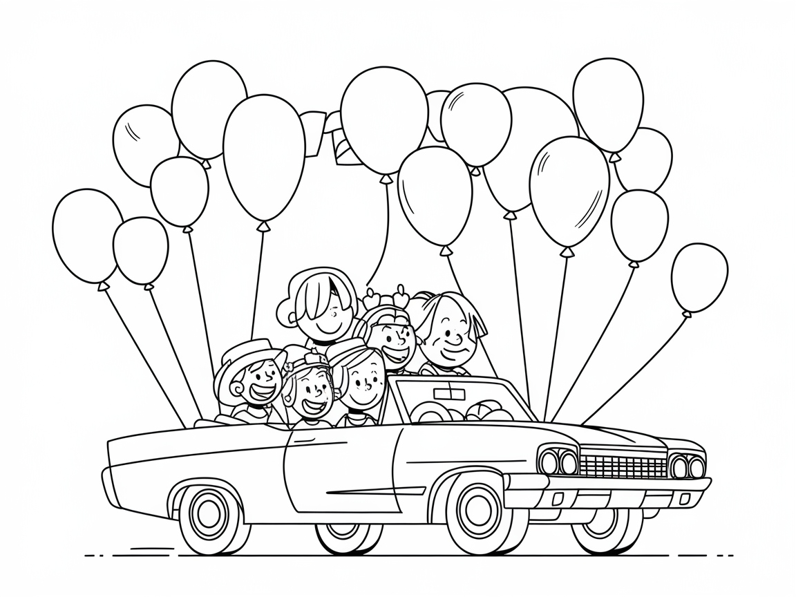Celebrate in Style with This Convertible Party Coloring Page