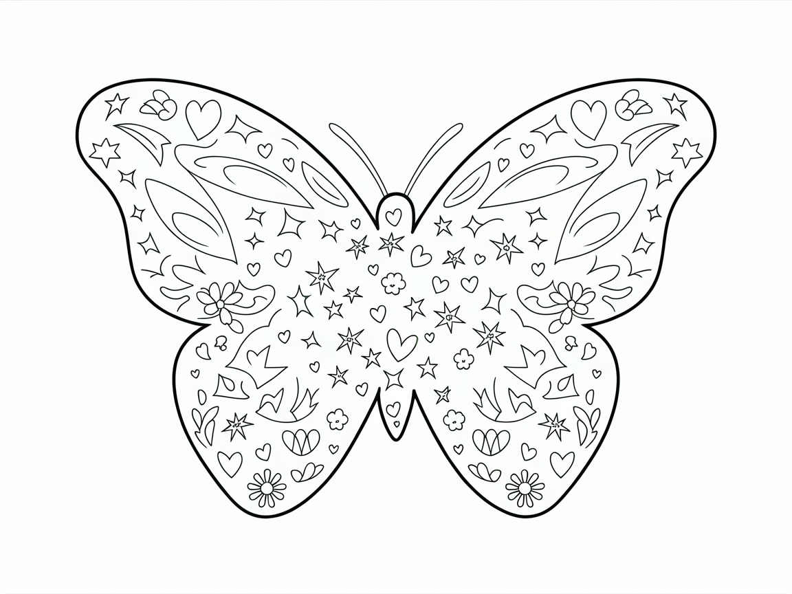 Whimsical Patterned Butterfly