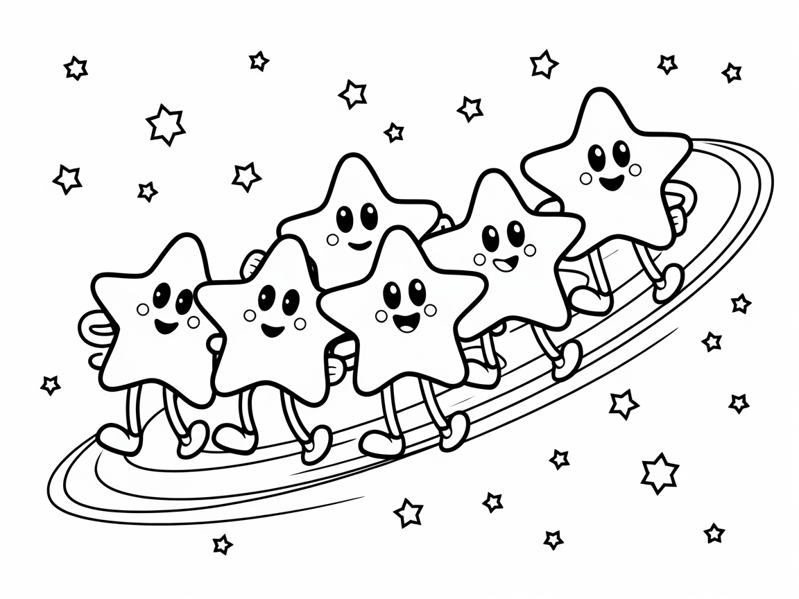 Adorable Dancing Stars in Outer Space
