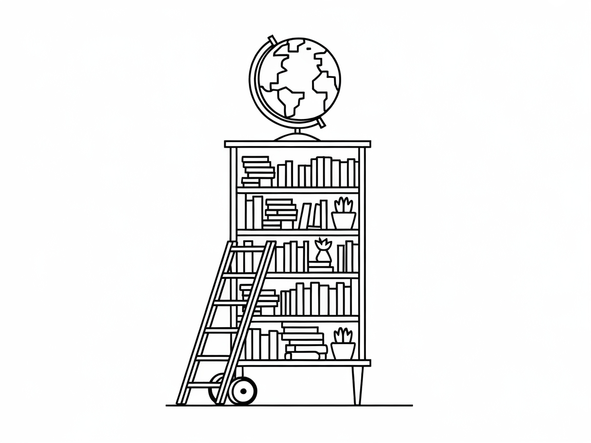 Tall Bookshelf with a Global Touch