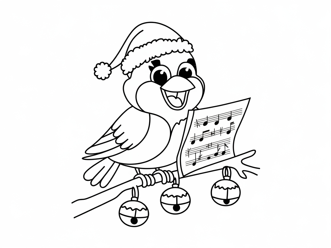 Sing Along with This Festive Bird Coloring Page