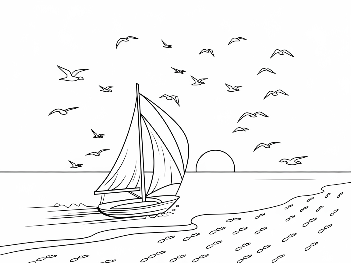 Set Sail with This Serene Sunset Sailing Scene