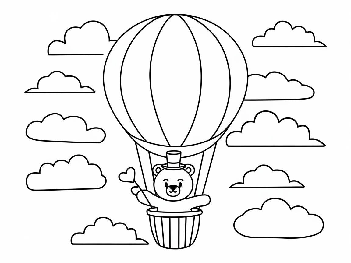 Bear in a Hot Air Balloon Adventure