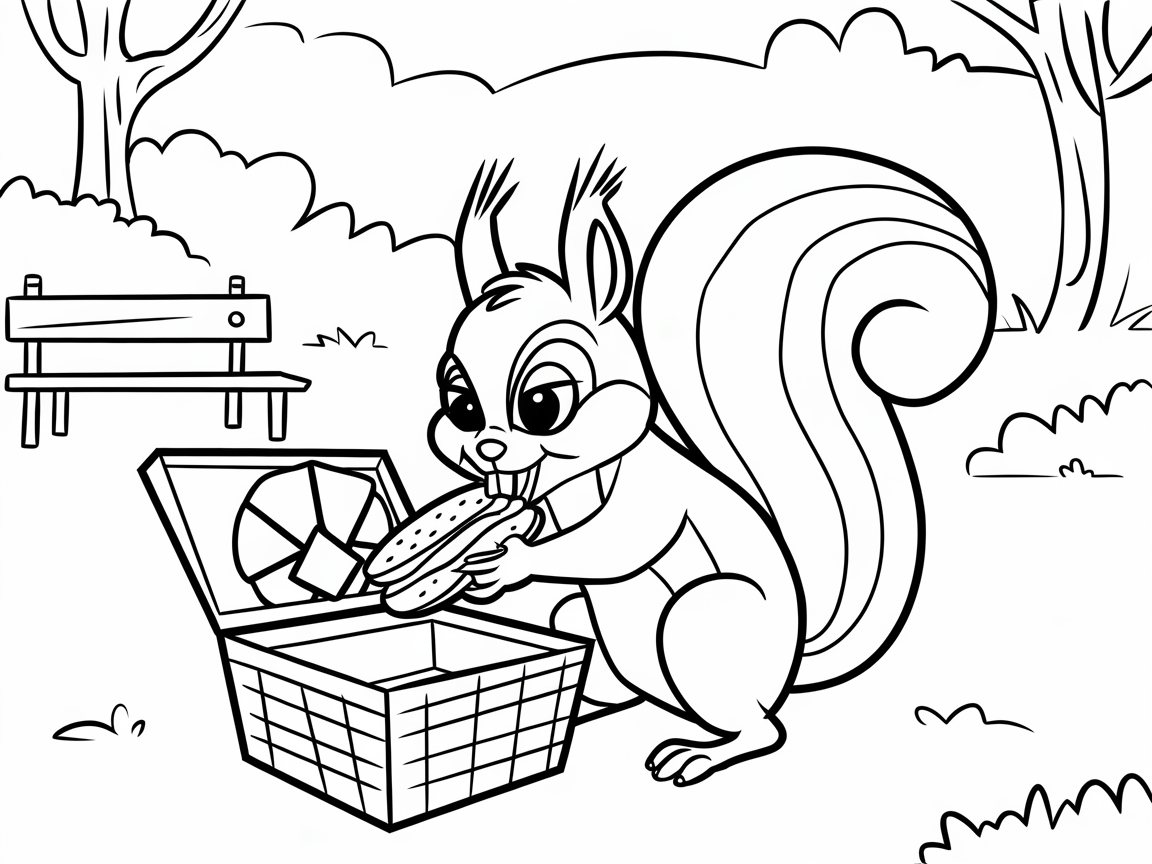 Picnic Fun With a Curious Squirrel