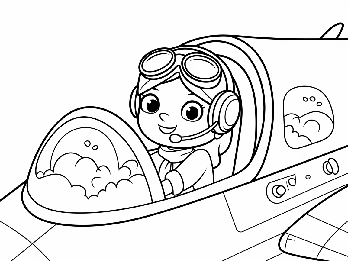 Soar to New Heights with This Aspiring Pilot Coloring Page
