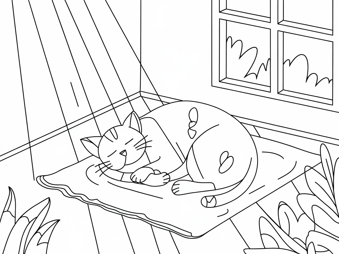 Charming Catnap by the Window