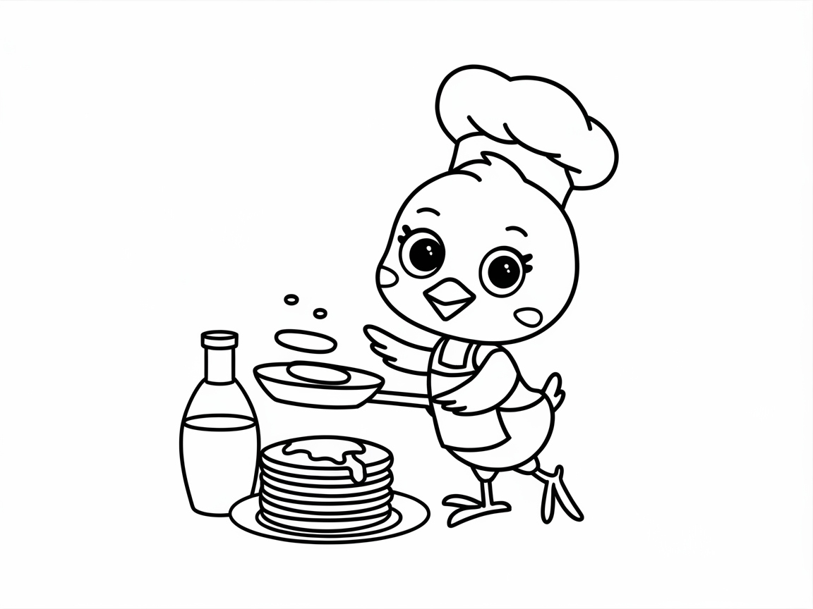 Culinary Chick Flipping Pancakes