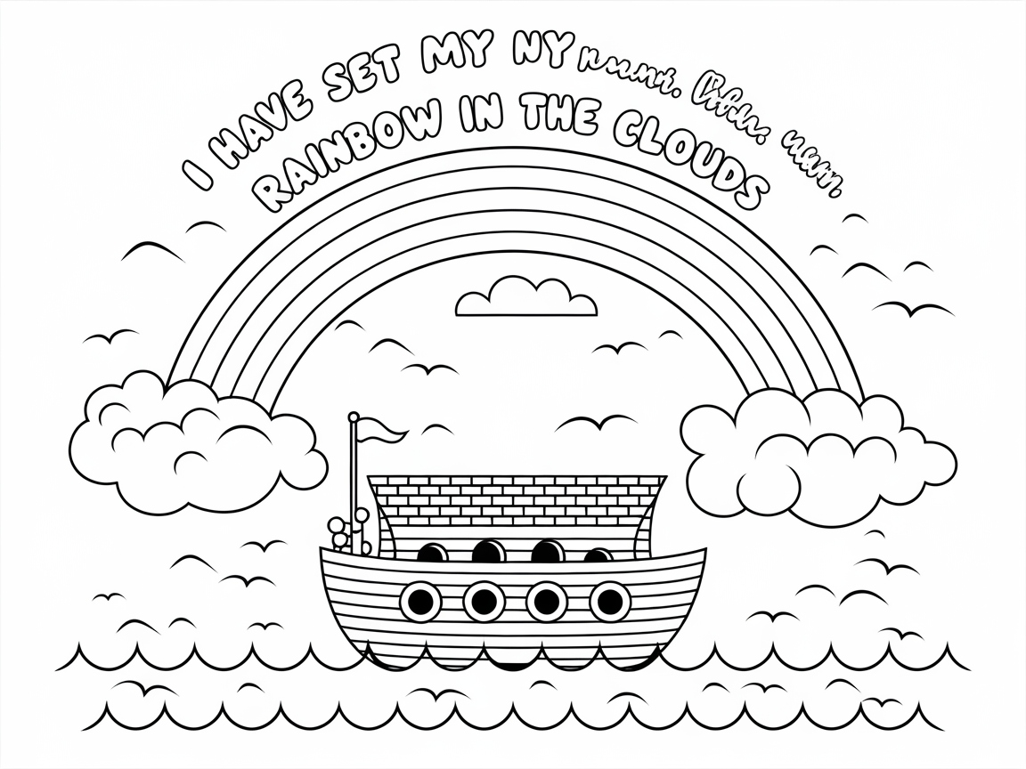 A Rainbow Promise: Color This Uplifting Scene