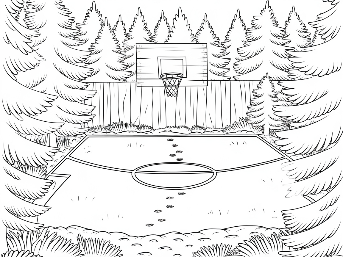 Forest Basketball Court Adventure