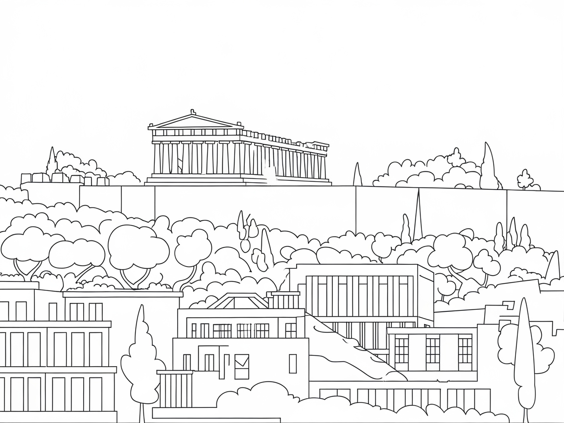 Color the Ancient Beauty of Athens with the Majestic Acropolis