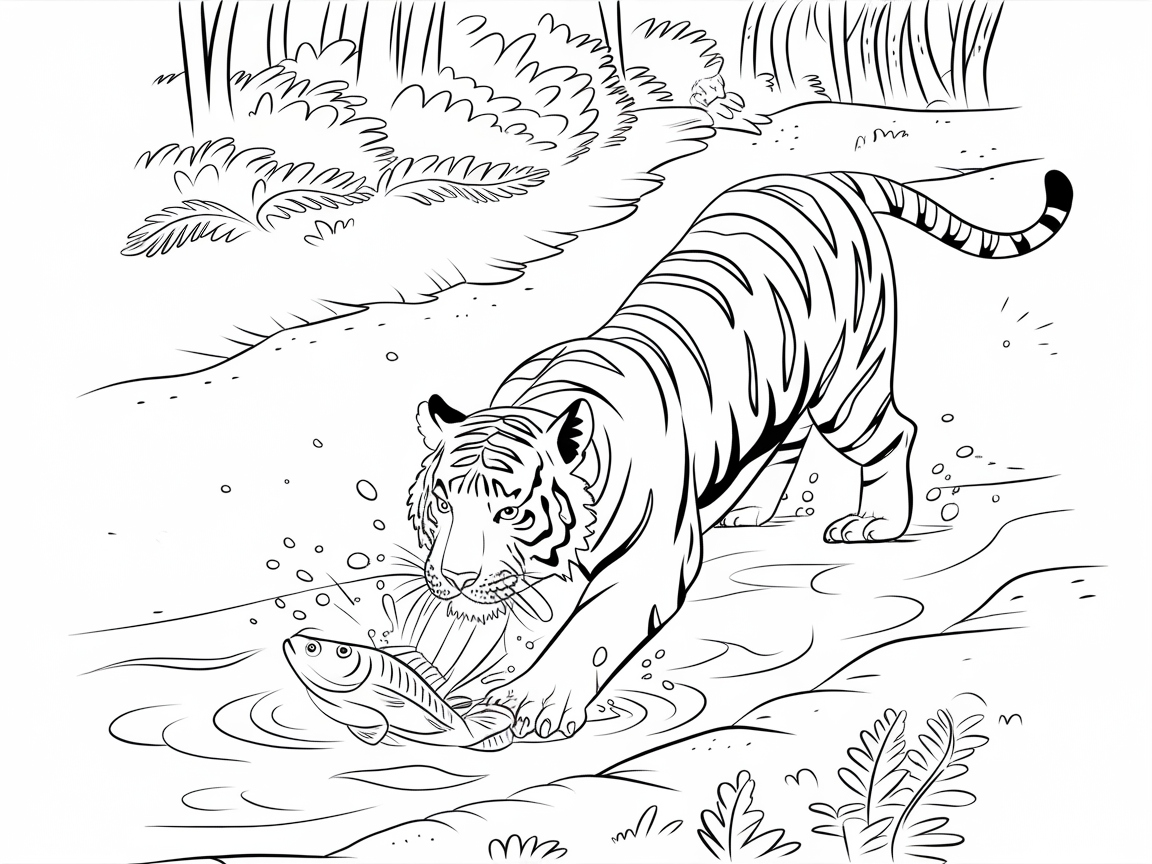 Dynamic River Hunt with Bengal Tiger