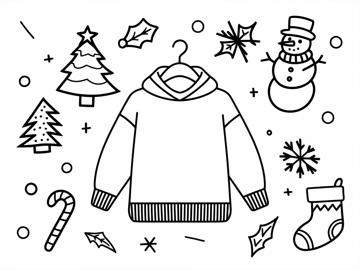 Cozy Up with This Festive Sweater Coloring Page