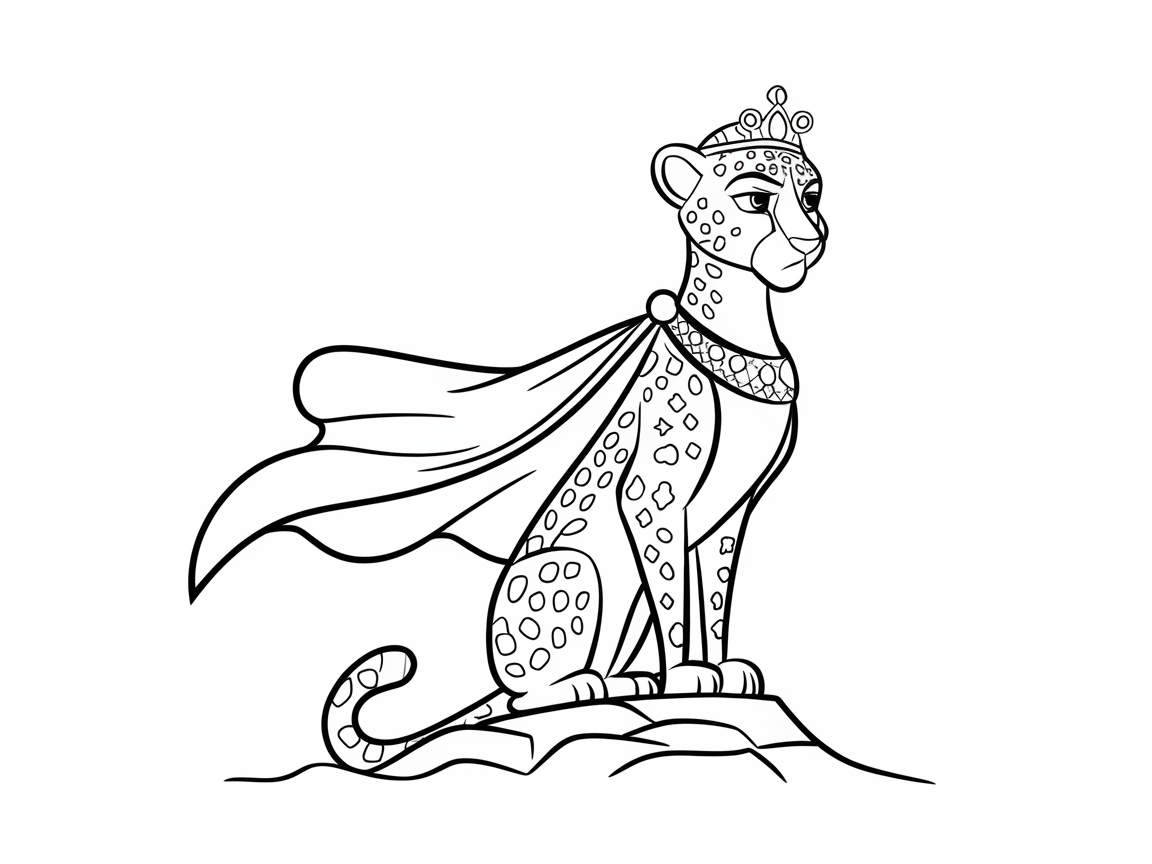 Regal Cheetah King on His Throne