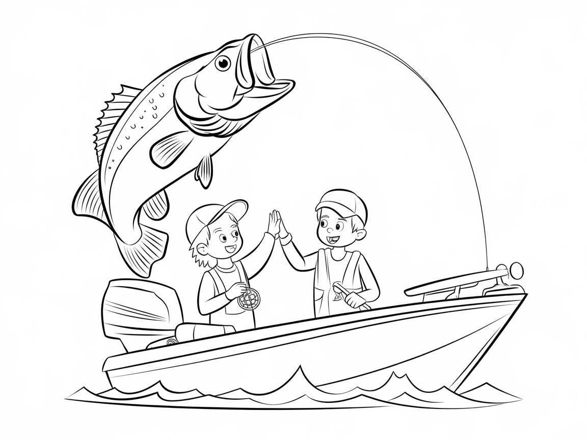 High-Five Triumph: Kids Reeling in the Big One