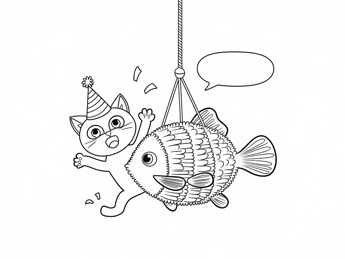 Party Cat and the Fish Pinata Surprise