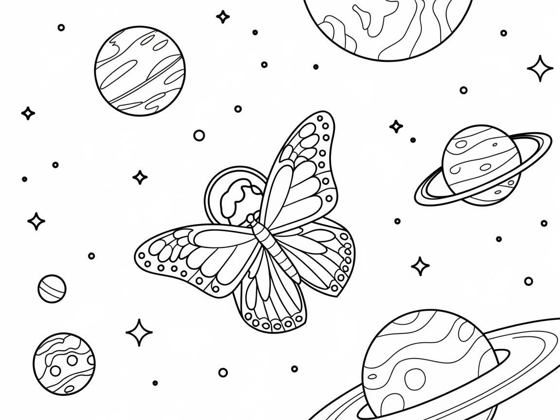 Spacescape Butterfly Soaring Through the Cosmos