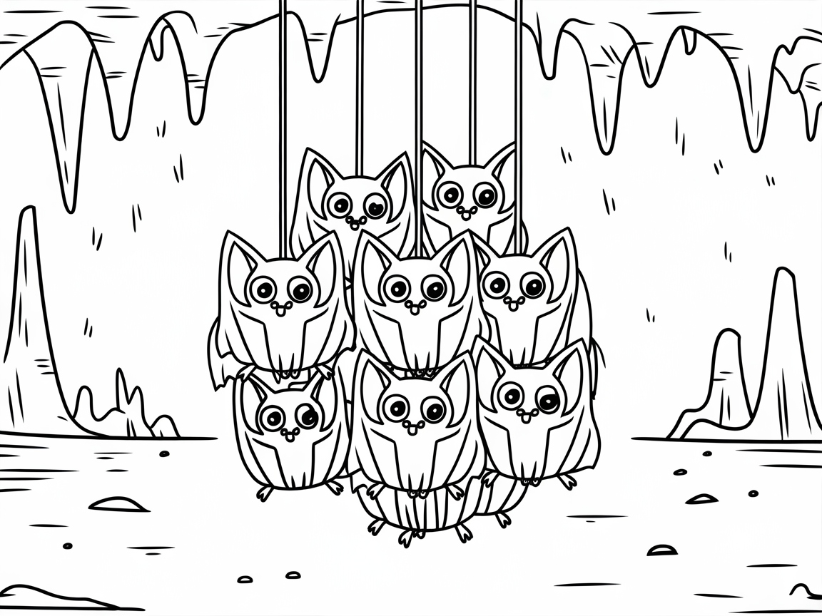 Adorable Bat Cluster Hanging Around