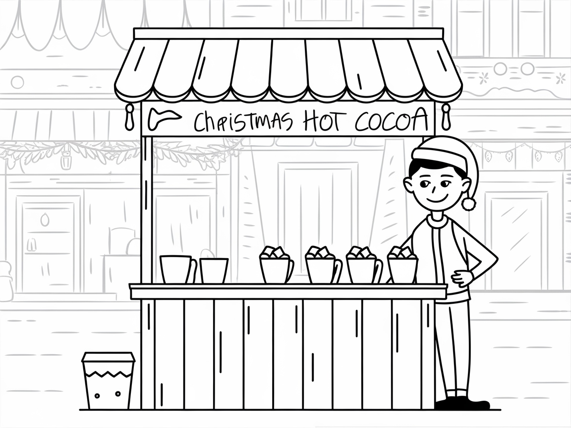 Delight in a Christmas Hot Cocoa Stand Scene