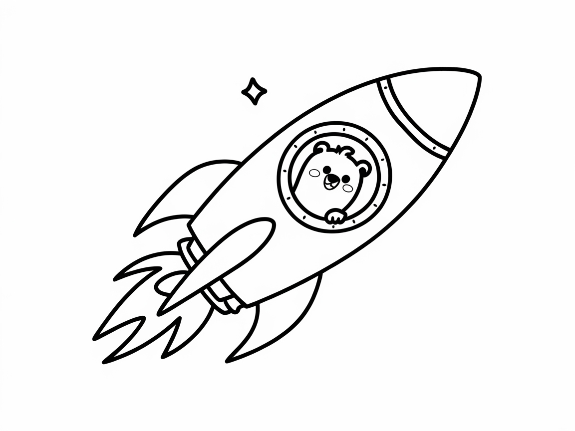 Space-Bound Bear in a Rocket