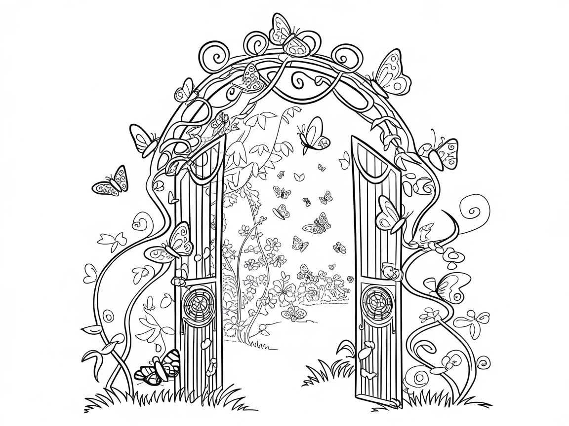 Enchanted Garden Gate to a Butterfly Haven
