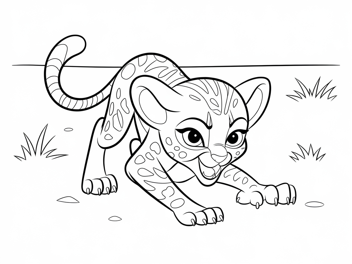 Playful Cheetah Cub on the Prowl
