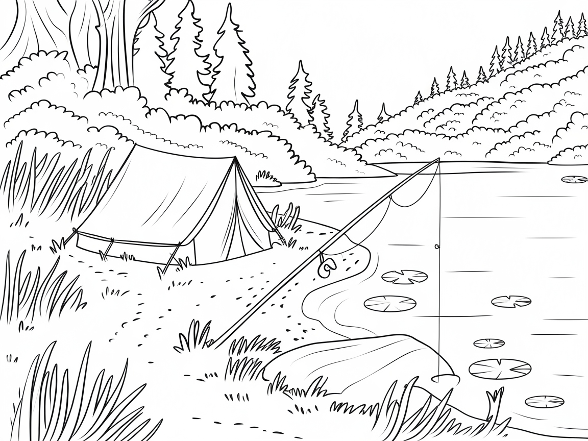 Relax by the Lakeside with This Camping Scene