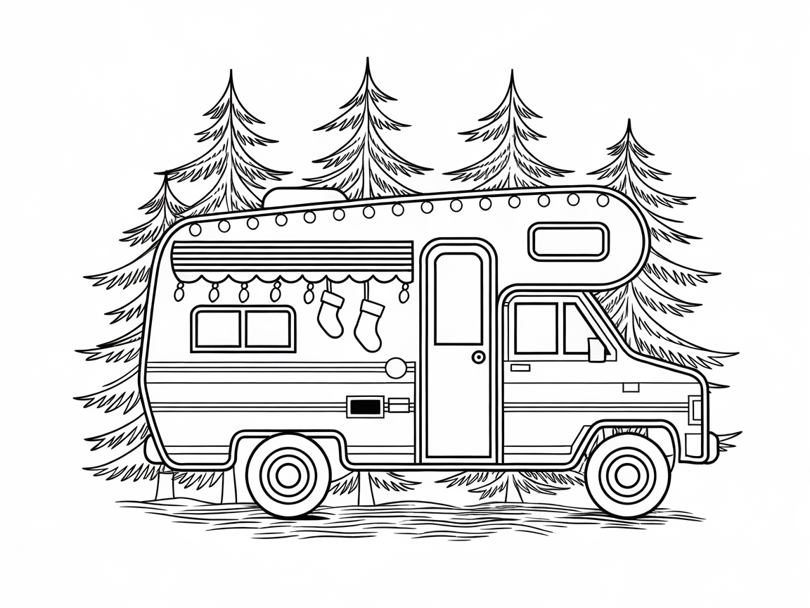 Holiday Camper Van in a Winter Wonderland