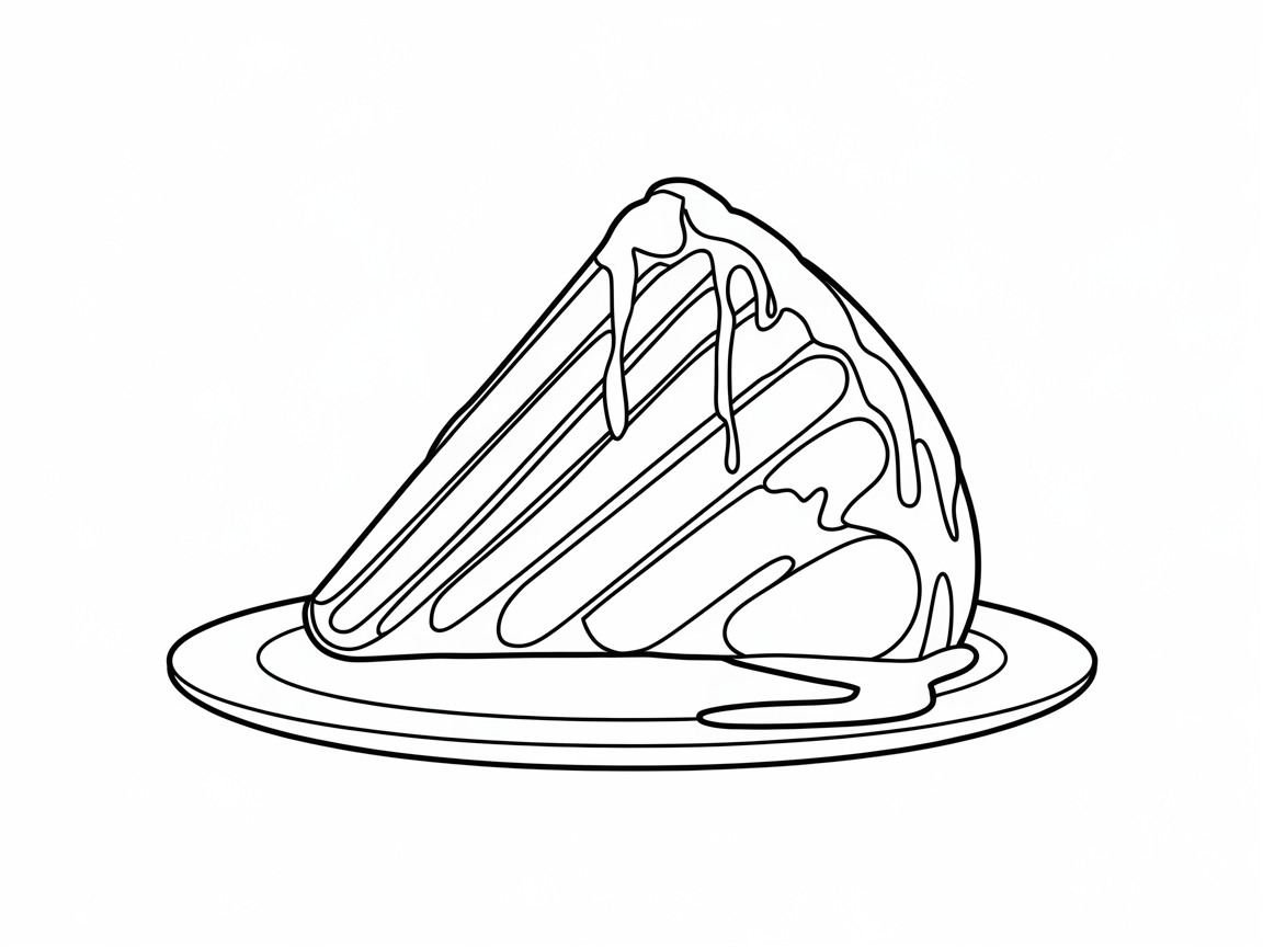 Dive Into This Decadent Slice of Cake Coloring Page
