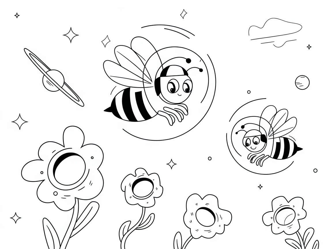 Space Bees Exploring the Cosmos