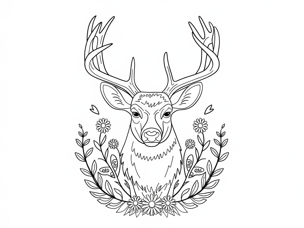 Charming Buck with Floral Accents
