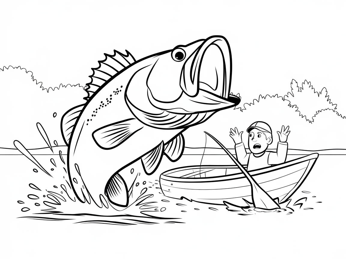 Epic Catch: Dynamic Bass Fishing Scene