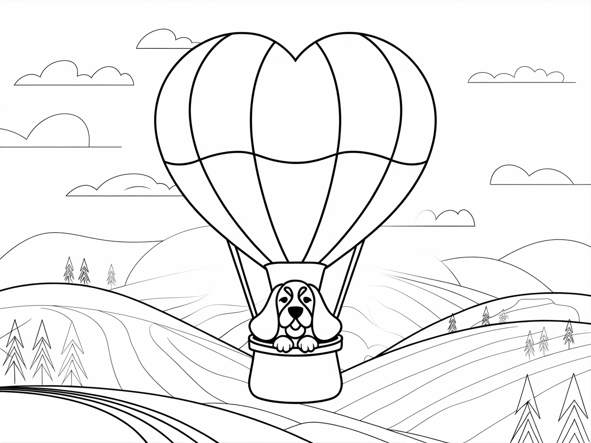Up, Up, and Away with a Basset Hound Balloon Adventure